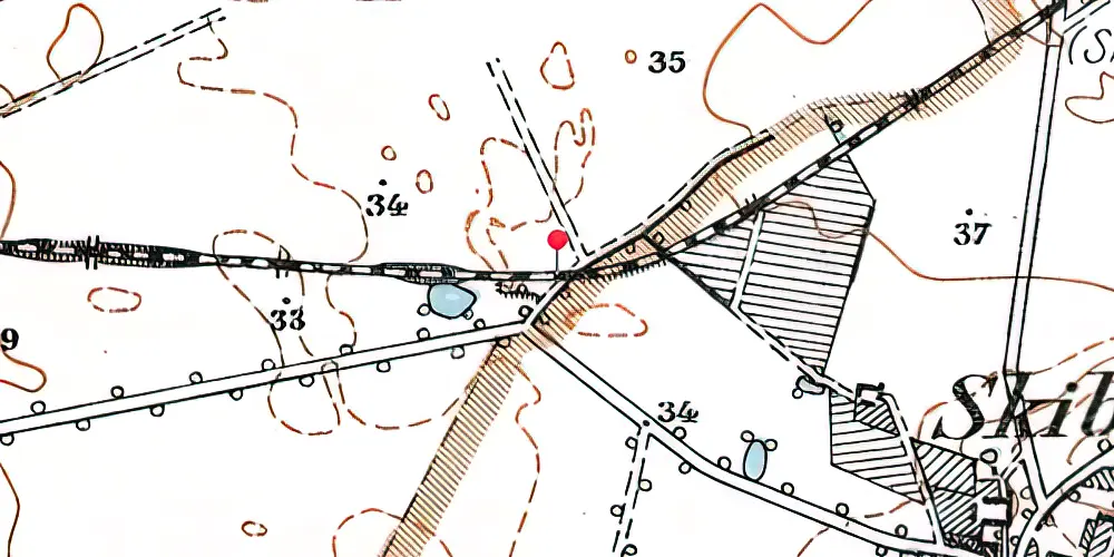 Historisk kort over Skibstrup Station [1906-1915]