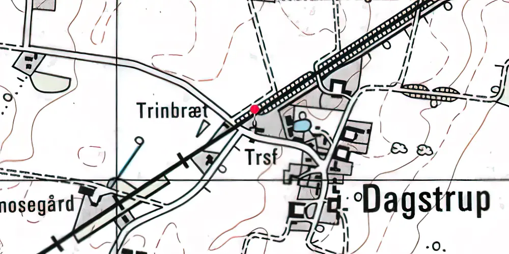 Historisk kort over Dagstrup Trinbræt