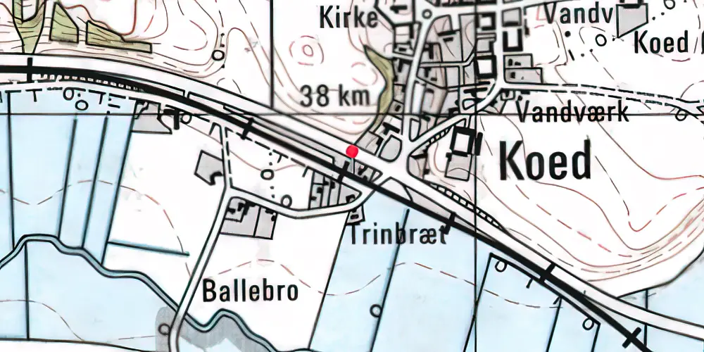 Historisk kort over Koed Trinbræt Historisk kort over Koed Trinbræt