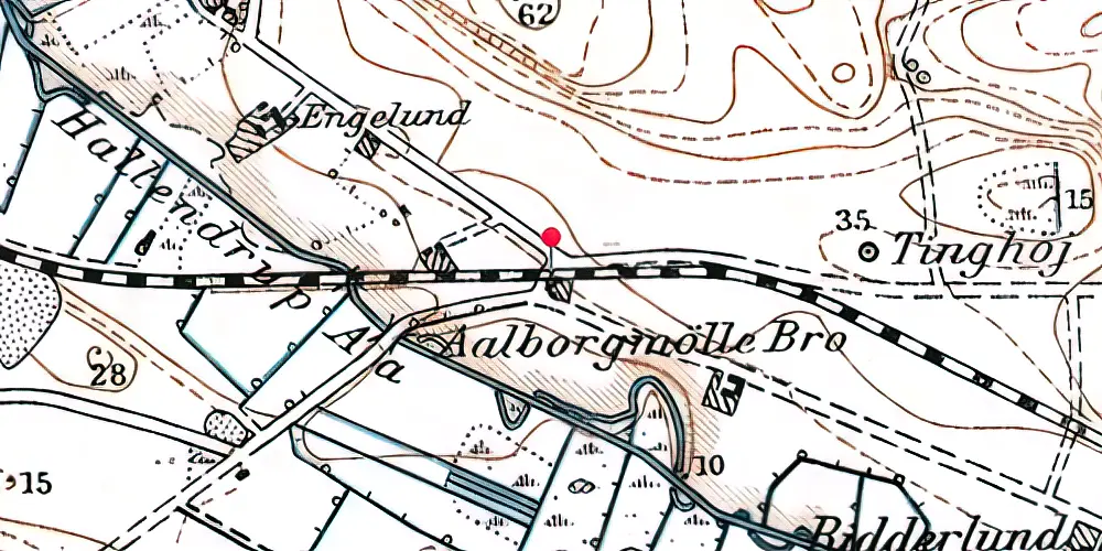 Historisk kort over Nødager Trinbræt med Sidespor Historisk kort over Nødager Trinbræt med Sidespor