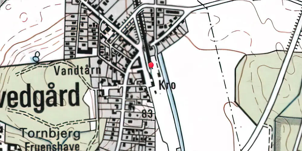 Historisk kort over Hovedgård Station Historisk kort over Hovedgård Station