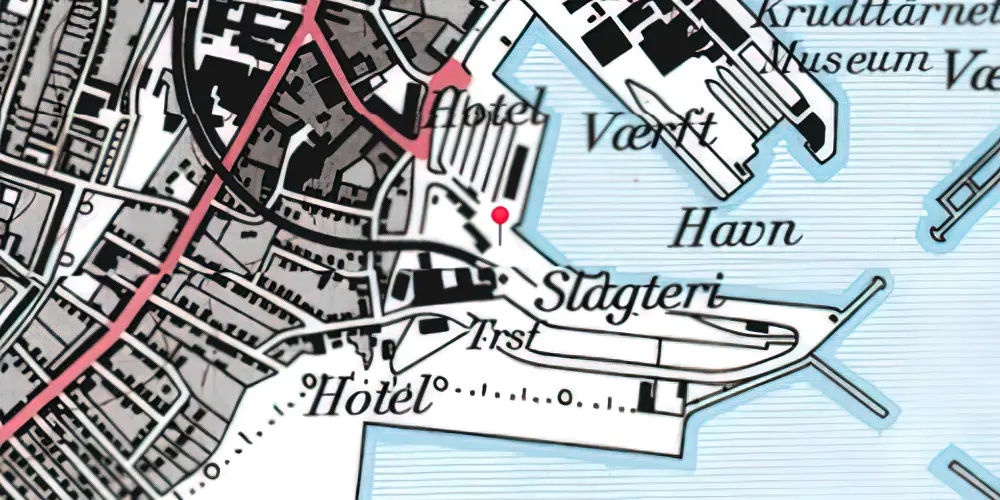 Historisk kort over Frederikshavn Havnestation [1891-1960]