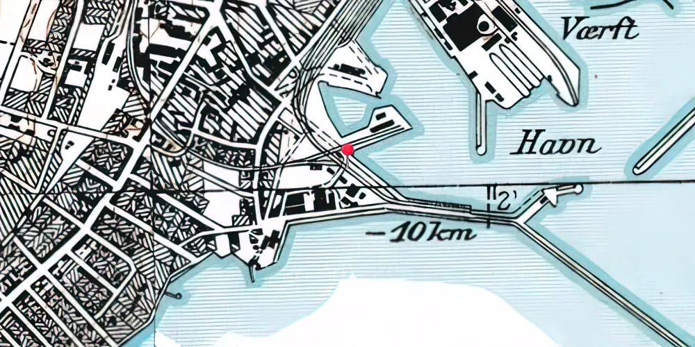 Historisk kort over Frederikshavn Havnestation [1960-1977]