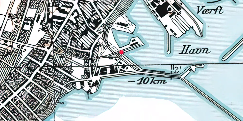 Historisk kort over Frederikshavn Havnestation [1977-1994]