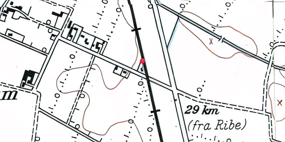 Historisk kort over Vollum Billetsalgssted [1900-1957]