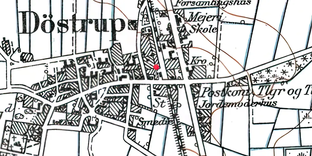 Historisk kort over Døstrup (Sønderjylland) Trinbræt Historisk kort over Døstrup (Sønderjylland) Trinbræt