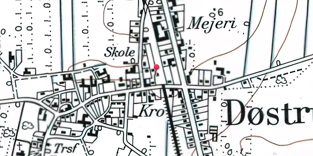 Historisk kort over Døstrup (Sønderjylland) Trinbræt