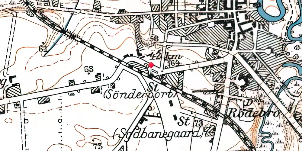 Historisk kort over Sønderport Trinbræt