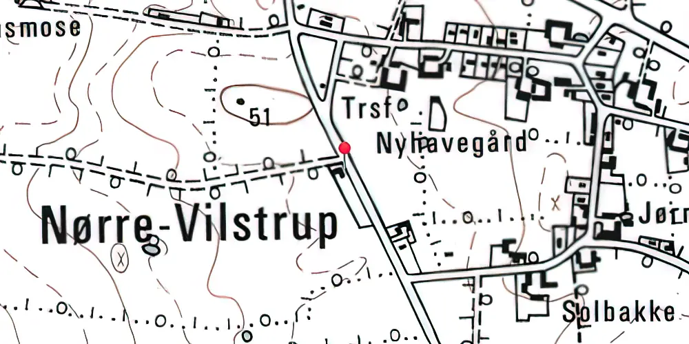 Historisk kort over Nørre Vilstrup Station Historisk kort over Nørre Vilstrup Station