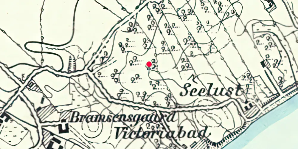 Historisk kort over Victoria Bad Trinbræt Historisk kort over Victoria Bad Trinbræt
