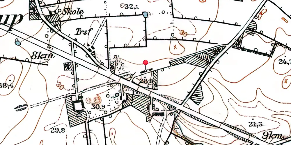 Historisk kort over Kelstrup Bad Station Historisk kort over Kelstrup Bad Station