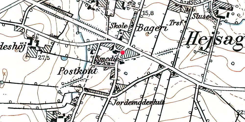 Historisk kort over Hejsager Station Historisk kort over Hejsager Station