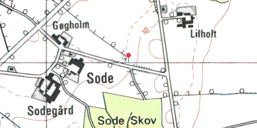 Historisk kort over Sode Holdeplads Historisk kort over Sode Holdeplads