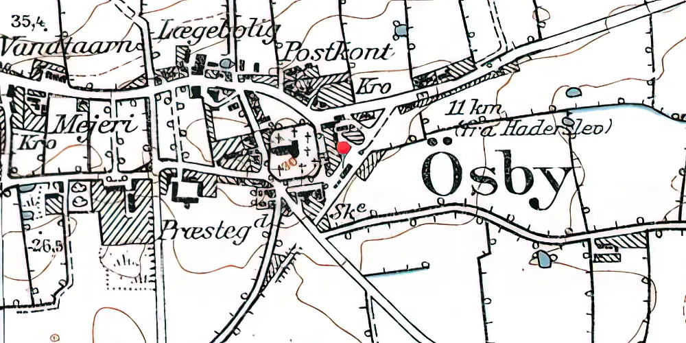 Historisk kort over Øsby Station Historisk kort over Øsby Station