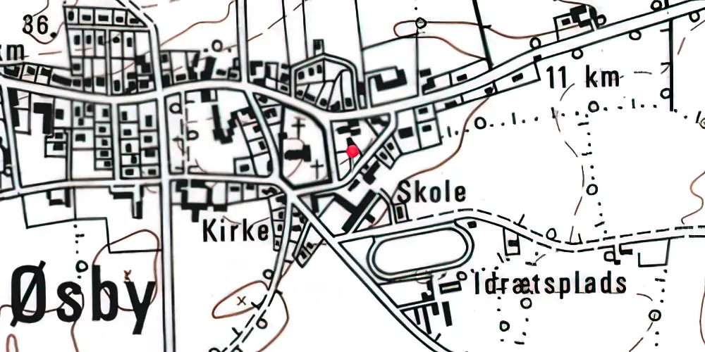 Historisk kort over Øsby Station Historisk kort over Øsby Station
