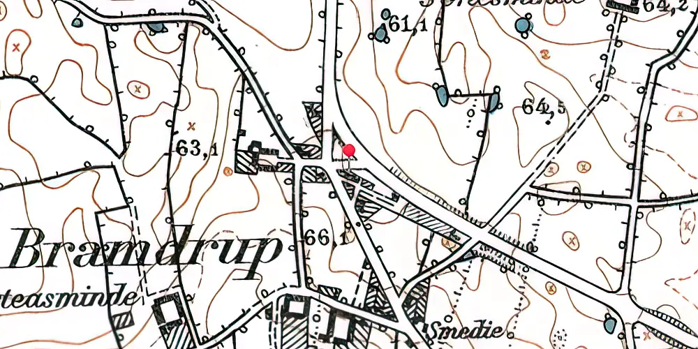 Historisk kort over Sønder Bramdrup Station Historisk kort over Sønder Bramdrup Station
