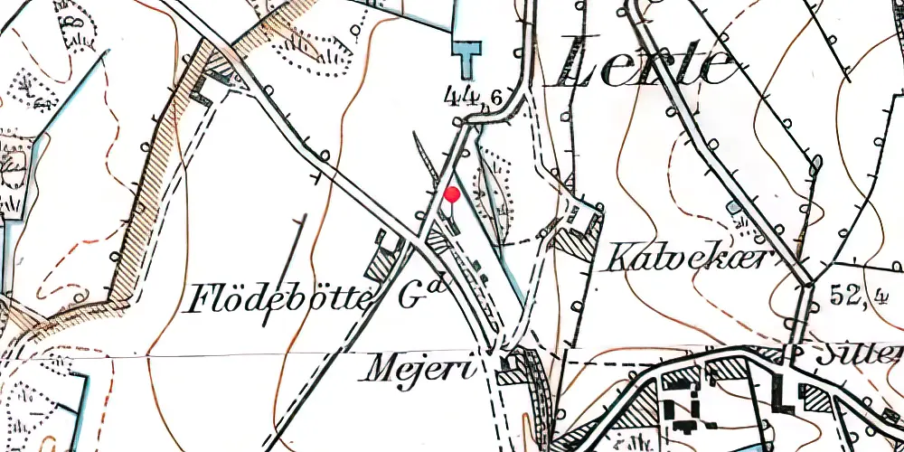 Historisk kort over Lerte Station Historisk kort over Lerte Station