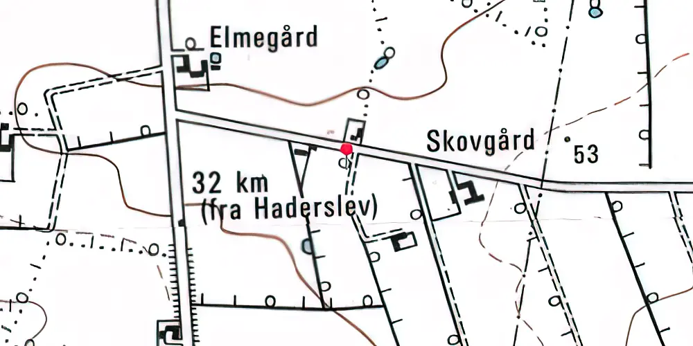 Historisk kort over Skodborgskov Holdeplads med sidespor Historisk kort over Skodborgskov Holdeplads med sidespor