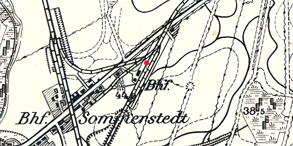 Historisk kort over Sommersted Amtsbanegård Historisk kort over Sommersted Amtsbanegård