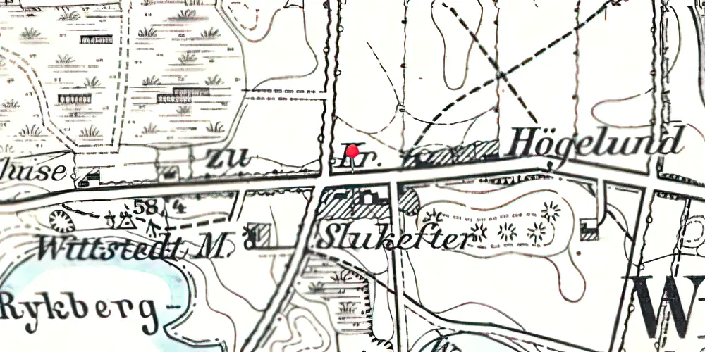 Historisk kort over Slukefter Stationskro Historisk kort over Slukefter Stationskro