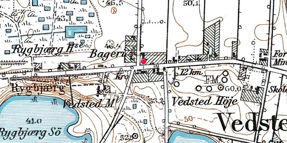 Historisk kort over Slukefter Stationskro Historisk kort over Slukefter Stationskro