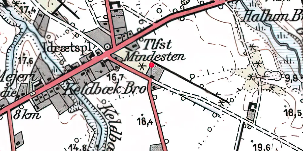 Historisk kort over Ravnstrup Station [1865-1943]