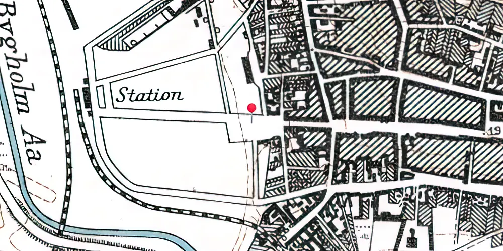 Historisk kort over Horsens Banegård [1868-1929]