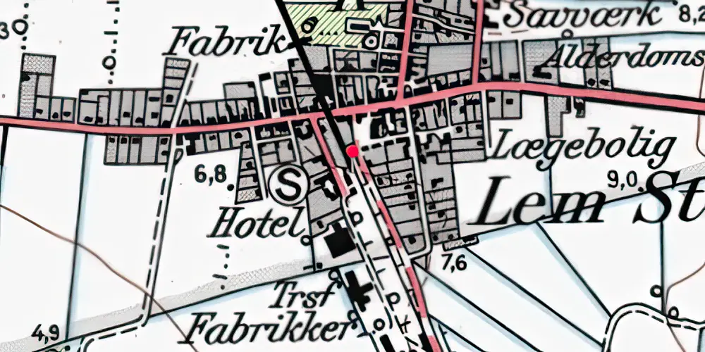 Historisk kort over Lem Trinbræt Historisk kort over Lem Trinbræt