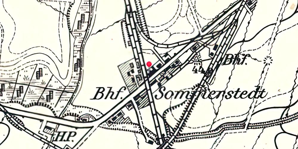 Historisk kort over Sommersted Teknisk Station Historisk kort over Sommersted Teknisk Station