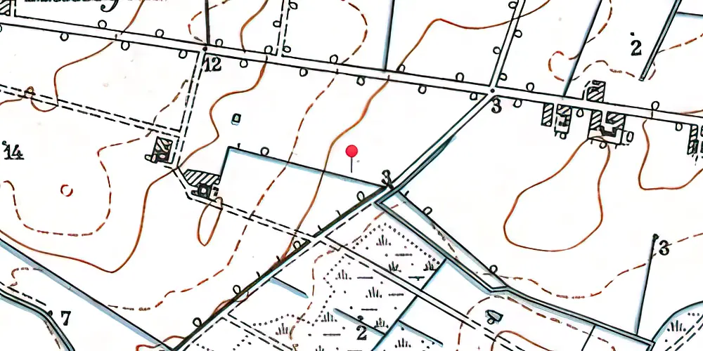 Historisk kort over Jersie Fjern Teknisk Station