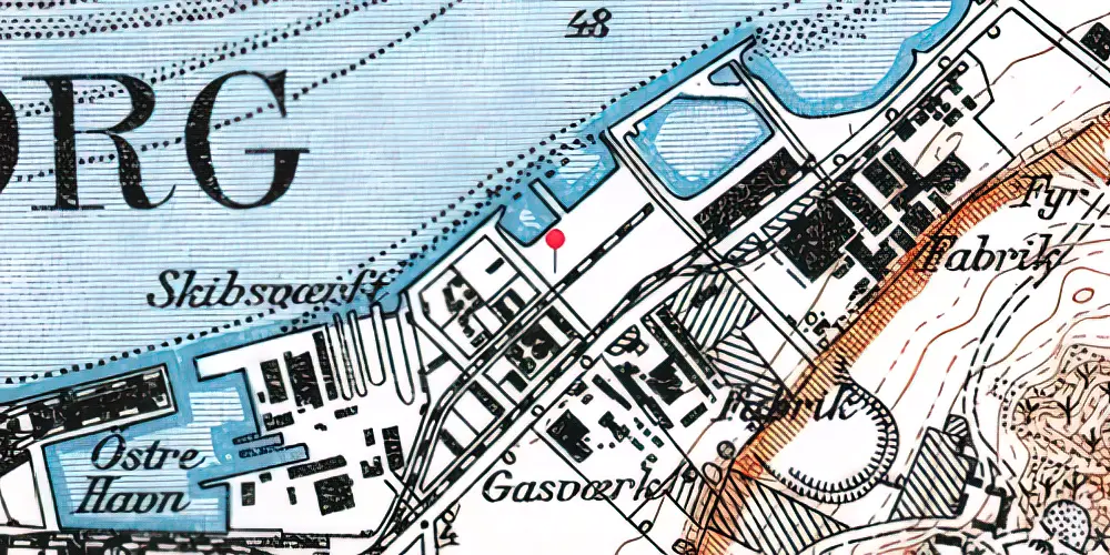 Historisk kort over Aalborg Havn Teknisk Station Historisk kort over Aalborg Havn Teknisk Station