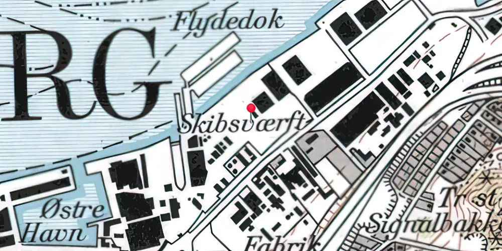 Historisk kort over Aalborg Havn Teknisk Station Historisk kort over Aalborg Havn Teknisk Station