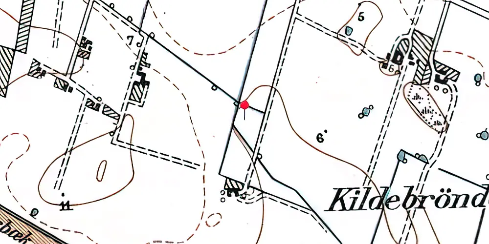 Historisk kort over Kildebrønde Teknisk Station Historisk kort over Kildebrønde Teknisk Station