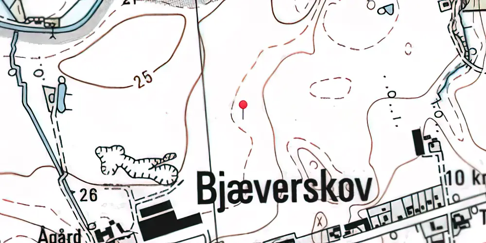 Historisk kort over Bjæverskov Teknisk Station Historisk kort over Bjæverskov Teknisk Station