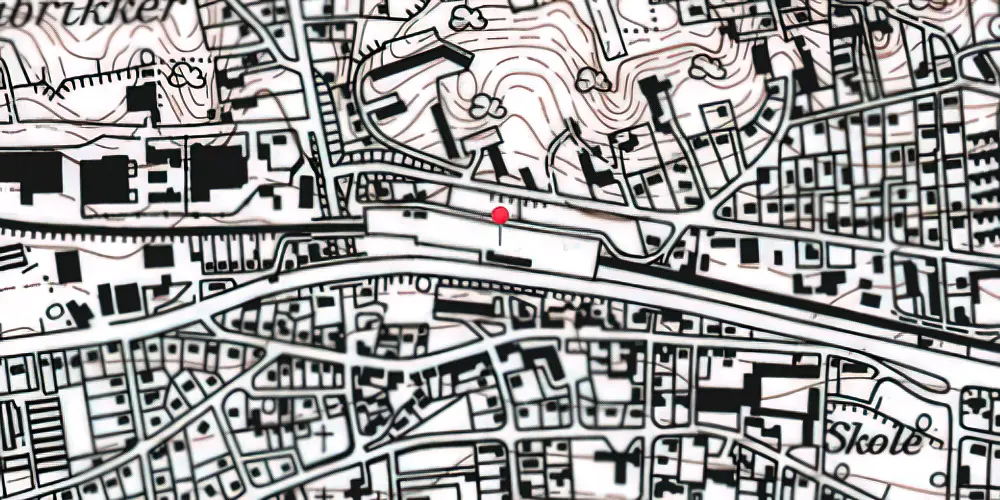 Historisk kort over Brabrand Teknisk Station Historisk kort over Brabrand Teknisk Station