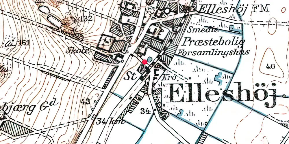Historisk kort over Ellidshøj Teknisk Station Historisk kort over Ellidshøj Teknisk Station