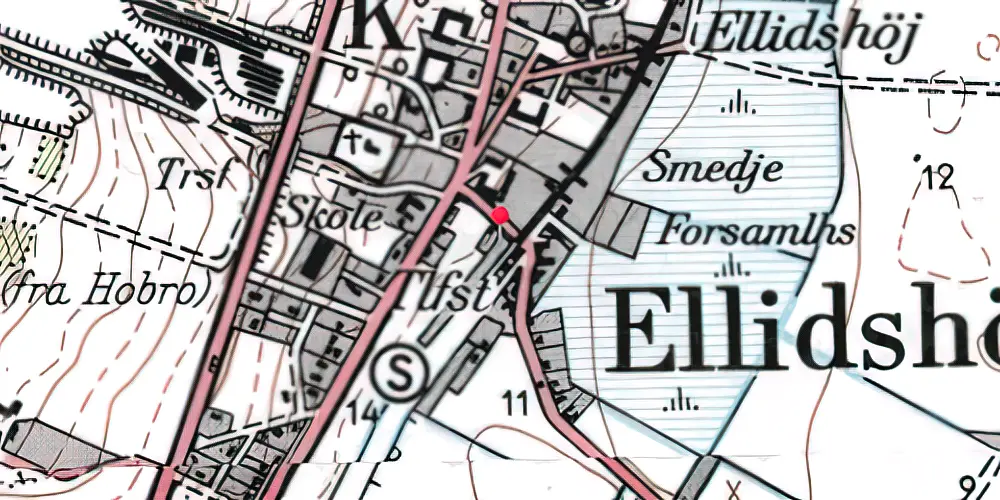 Historisk kort over Ellidshøj Teknisk Station Historisk kort over Ellidshøj Teknisk Station