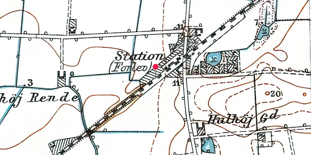 Historisk kort over Forlev Teknisk Station