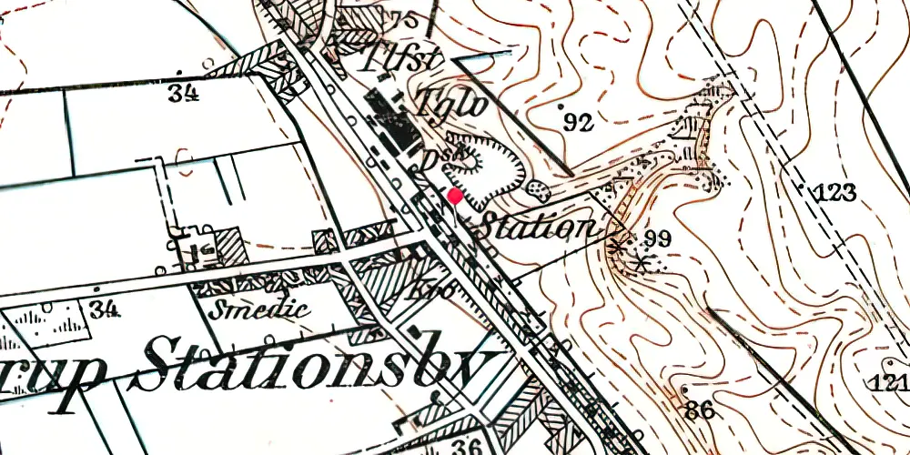 Historisk kort over Fårup Teknisk Station