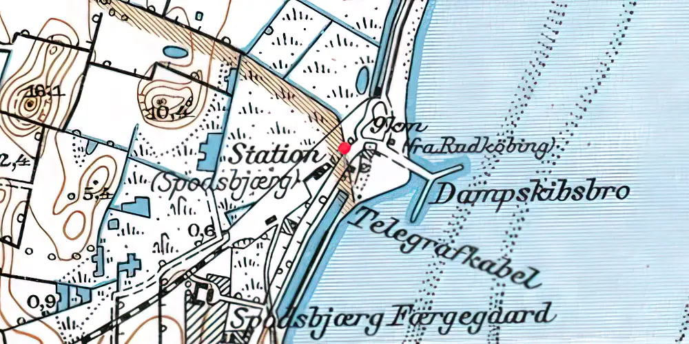 Historisk kort over Spodsbjerg Station Historisk kort over Spodsbjerg Station