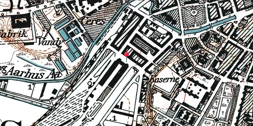 Historisk kort over Aarhus Godsbanegård Historisk kort over Aarhus Godsbanegård