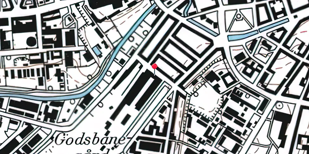 Historisk kort over Aarhus Godsbanegård Historisk kort over Aarhus Godsbanegård