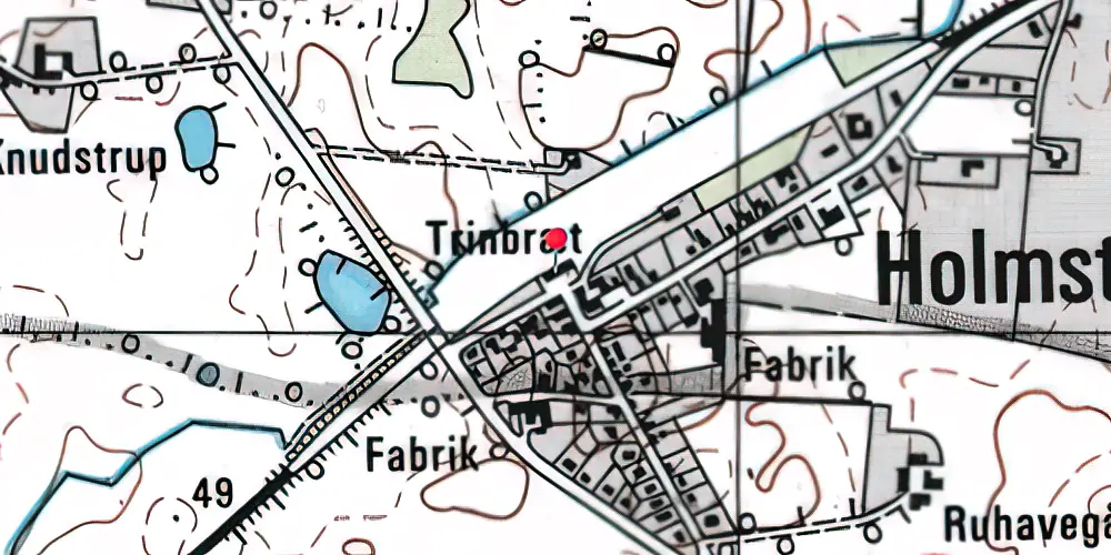 Historisk kort over Holmstrup Holdeplads [1865-1890]