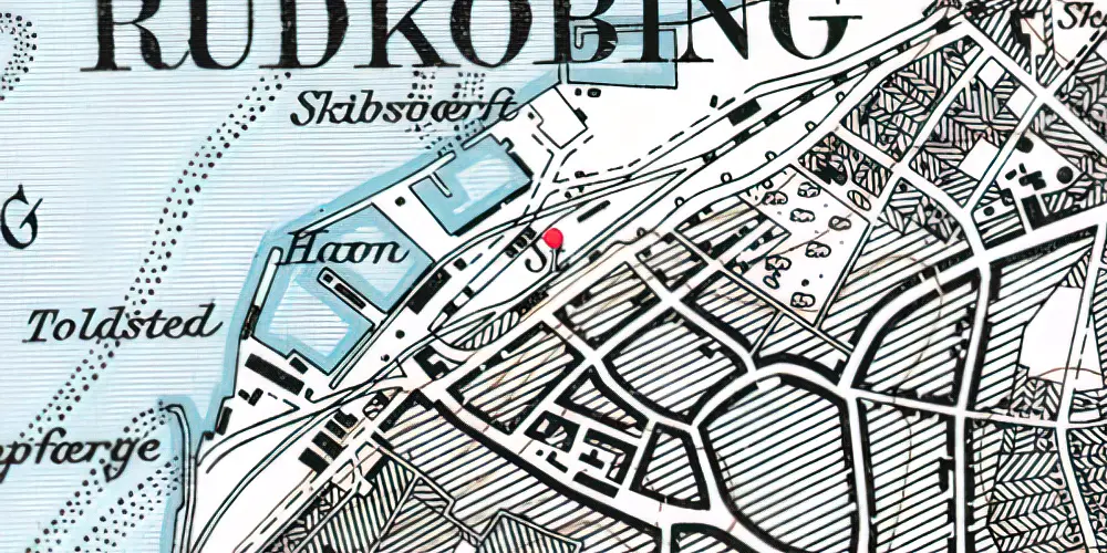 Historisk kort over Rudkøbing Station Historisk kort over Rudkøbing Station