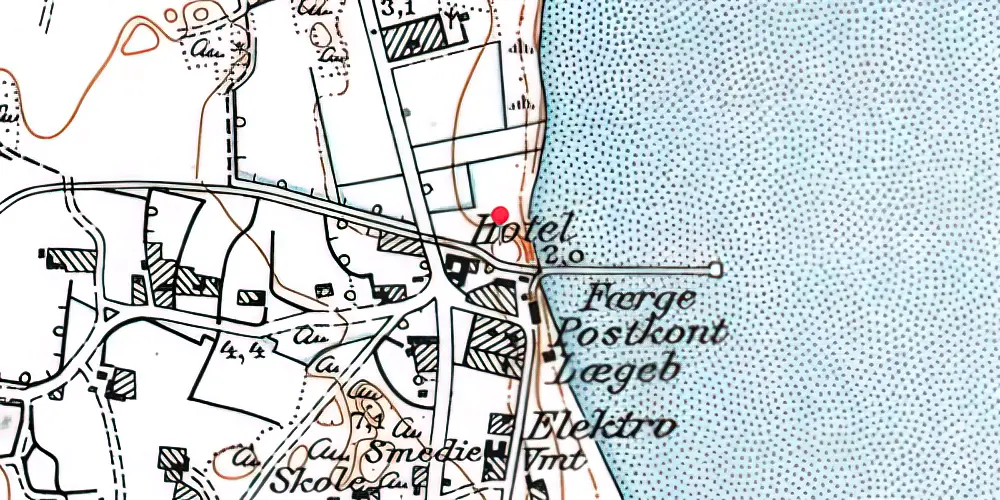 Historisk kort over Kongsmark Færgebro Station Historisk kort over Kongsmark Færgebro Station