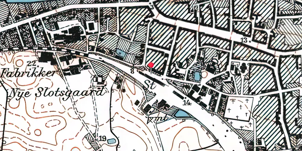 Historisk kort over Holbæk Banegård [1874-1972]