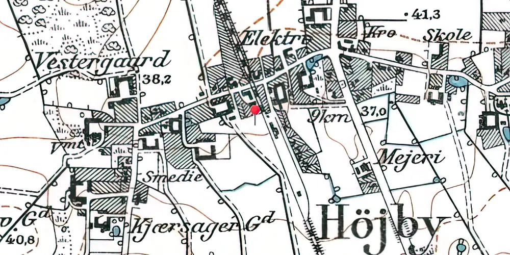 Historisk kort over Højby (Fyn) Station [1876-2002]