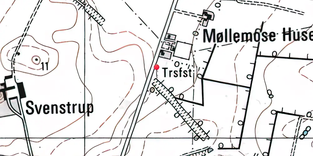 Historisk kort over Møllemose Trinbræt Historisk kort over Møllemose Trinbræt