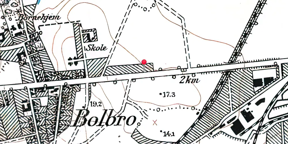 Historisk kort over Bolbro Letbanestation Historisk kort over Bolbro Letbanestation