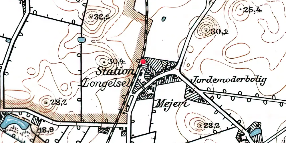 Historisk kort over Longelse Station Historisk kort over Longelse Station
